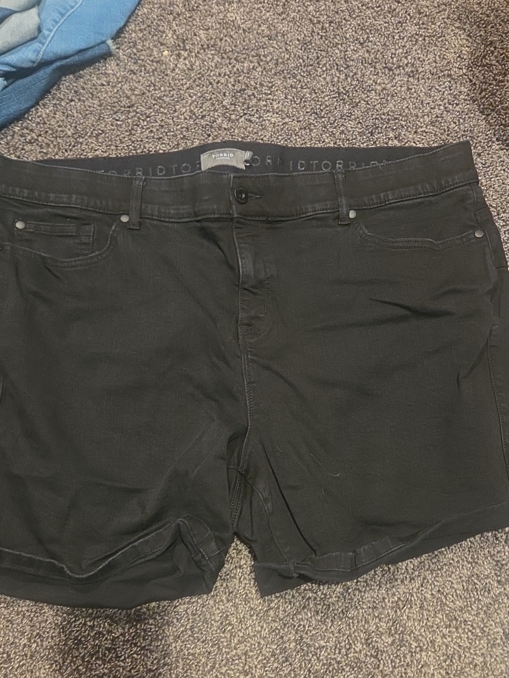 Black Stretch Twill Shorts